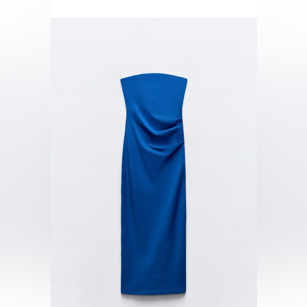 Zara women’s small Blue Strapless Dress